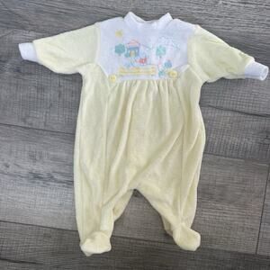 Vtg Baby Little Me Small 0-3 Months Terry Cloth One Piece Sleeper Easter Pastel